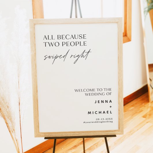 Minimalistischen zwei Personen, die mit rechtem Un Poster