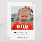Minimalistischer 1. Geburtstag | 1. Geburtstag Einladung (Vorne/Hinten)