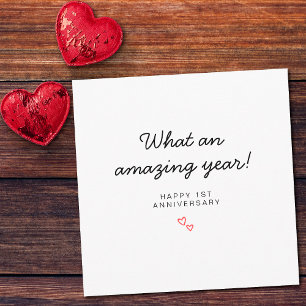Minimalistischer 1-Jahres-Hochzeitstag Karte