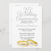 Minimalistischer 25. Hochzeitstag Einladung (Vorne/Hinten)