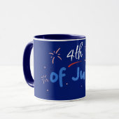 Minimalistischer "4. Juli" mit Firecracker Bursts Tasse (Vorderseite Links)