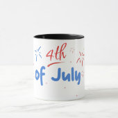 Minimalistischer "4. Juli" mit Firecracker Bursts Tasse (Zentrum)