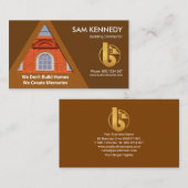 Minimalistischer A-Frame-Gebäude-Bau Visitenkarte (Vorne/Hinten)