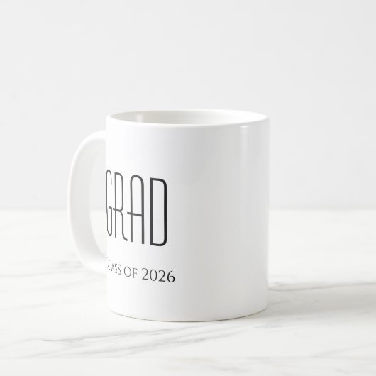 Minimalistischer Abschluss 2024 Kaffeetasse (Vorderseite Links)