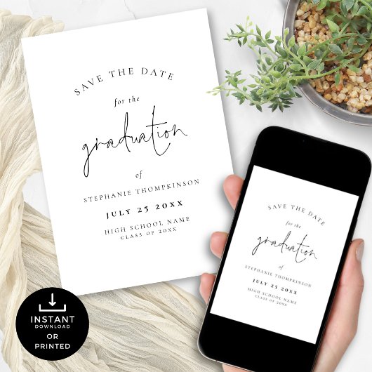 Minimalistischer Abschluss 2024 Save the Date