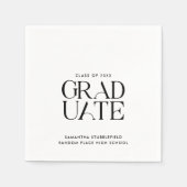 Minimalistischer Abschluss 2025 Party Serviette (Vorderseite)