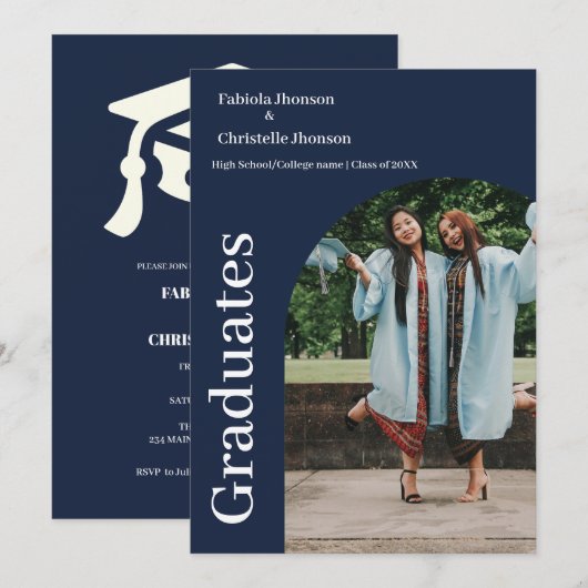 Minimalistischer Abschluss Ankündigung (Vorne/Hinten)