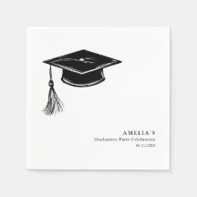 Minimalistischer Abschluss-Cap-Grad-Party