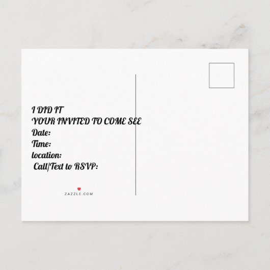 Minimalistischer Abschluss Einladung (Rückseite)