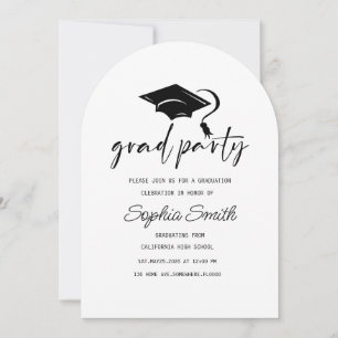 Minimalistischer Abschluss Einladung, elegant schw Einladung