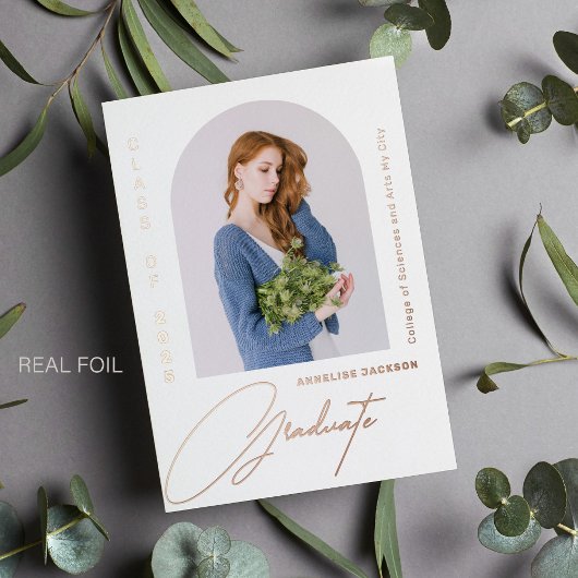 Minimalistischer Abschluss für Foto Folieneinladung