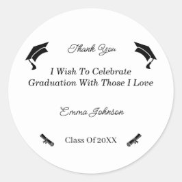 Minimalistischer Abschluss für Schwarz und Weiß Runder Aufkleber