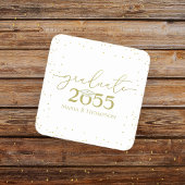 Minimalistischer Abschluss Gold Moderne Kalligrafi Rechteckiger Pappuntersetzer