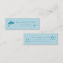 Minimalistischer Abschluss Icon Name Card Blau