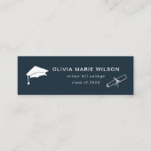Minimalistischer Abschluss Icon Name Card Navy Blu Mini Visitenkarte (Vorderseite)