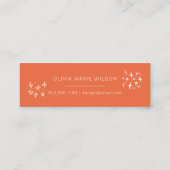 Minimalistischer Abschluss Icon Name Card Orange Mini Visitenkarte (Rückseite)