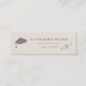 Minimalistischer Abschluss Icon Name Card Sandy Be Mini Visitenkarte (Vorderseite)