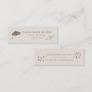 Minimalistischer Abschluss Icon Name Card Sandy Be Mini Visitenkarte