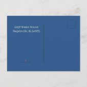 Minimalistischer Abschluss in Beige und Blau Ankündigungspostkarte (Rückseite)