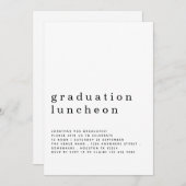 Minimalistischer Abschluss Luncheon Einladung (Vorne/Hinten)