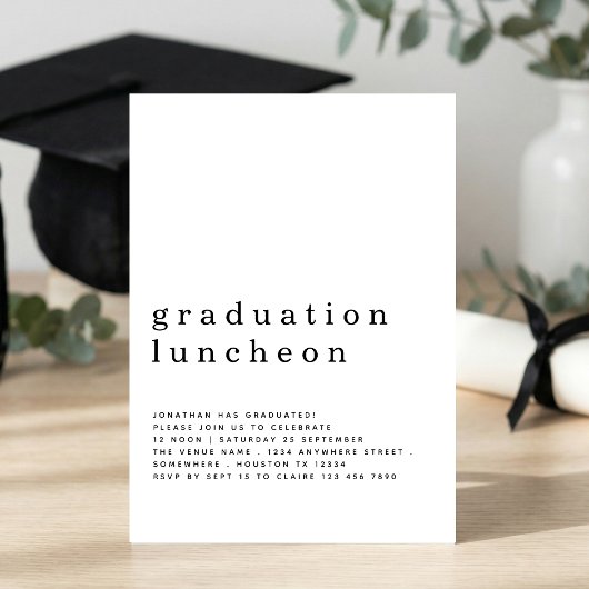 Minimalistischer Abschluss Luncheon Einladung