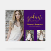 Minimalistischer Abschluss mit 3 Fotos Acrylschild (Vorderseite)