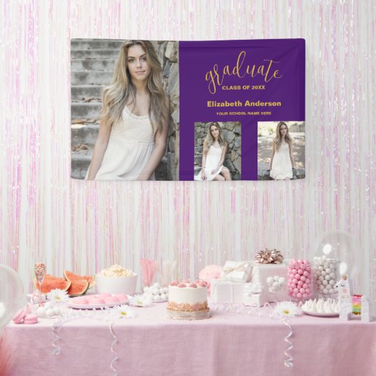 Minimalistischer Abschluss mit 3 Fotos Banner (Party)