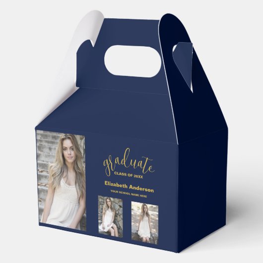 Minimalistischer Abschluss mit 3 Fotos Geschenkschachtel (Vorderseite)