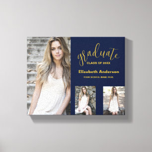 Minimalistischer Abschluss mit 3 Fotos Leinwanddruck