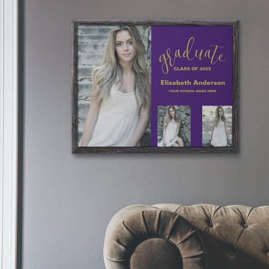 Minimalistischer Abschluss mit 3 Fotos Poster