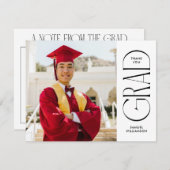 Minimalistischer Abschluss mit doppelseitigem Foto Dankeskarte (Vorne/Hinten)