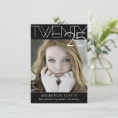 Minimalistischer Abschluss | Schwarzes und Weißes  Ankündigung (Stehend Vorderseite)