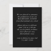 Minimalistischer Abschluss | Script Grad Foto Part Einladung (Rückseite)