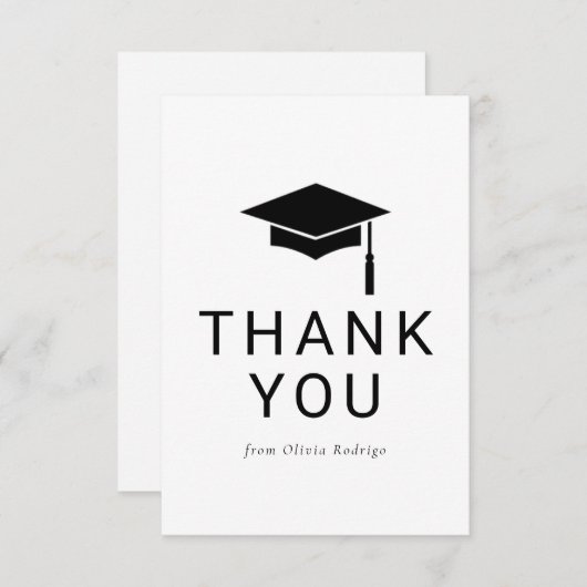 Minimalistischer Abschluss Vielen Dank, dass Sie d Mitteilungskarte (Vorne/Hinten)