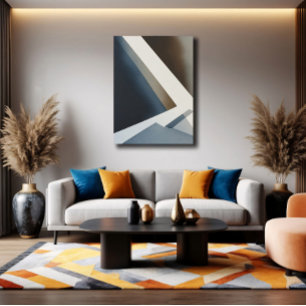 Minimalistischer abstrakter blauer Grau Beige Poster