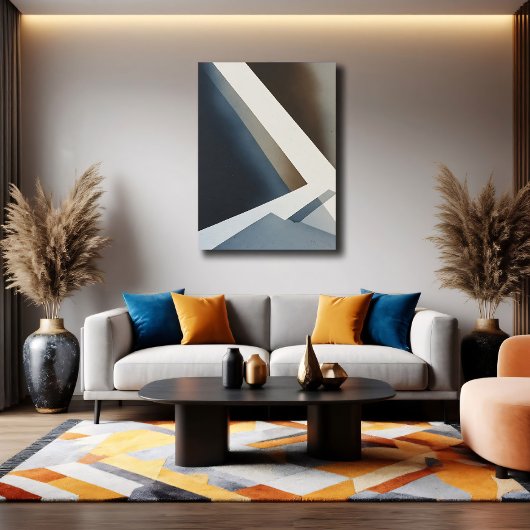 Minimalistischer abstrakter blauer Grau Beige Poster