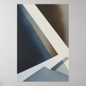 Minimalistischer abstrakter blauer Grau Beige Poster (Vorne)