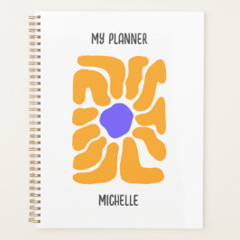 Minimalistischer Abstrakter Boho-Blume-Planer Planer