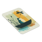 Minimalistischer Abstrakter Chubby-See Weiße Katze Magnet (Rechte Seite)