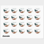 Minimalistischer Abstrakter Dank Runder Aufkleber (Blatt)