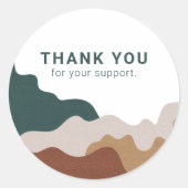 Minimalistischer Abstrakter Dank Runder Aufkleber (Vorderseite)