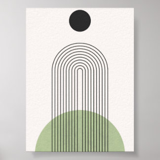 Minimalistischer Abstrakter Druck mit Arch und Sun Poster