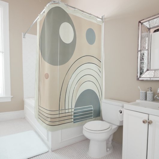 Minimalistischer Abstrakter Duschvorhang (Beispiel)