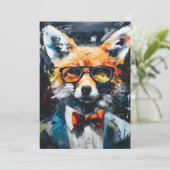 Minimalistischer Abstrakter Fuchs Ankündigung (Stehend Vorderseite)