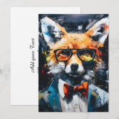 Minimalistischer Abstrakter Fuchs Ankündigung (Vorne/Hinten)