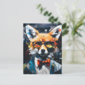 Minimalistischer Abstrakter Fuchs Feiertagspostkarte (Stehend Vorderseite)
