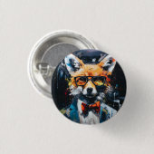 Minimalistischer abstrakter Fuchs im Anzug Button (Vorne & Hinten)