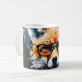 Minimalistischer Abstrakter Fuchs Kaffeetasse (Vorderseite Links)