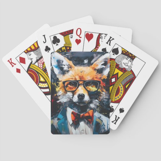 Minimalistischer Abstrakter Fuchs Spielkarten (Rückseite)