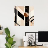 Minimalistischer abstrakter Geometrischer mit Krei Poster (Heimbüro)